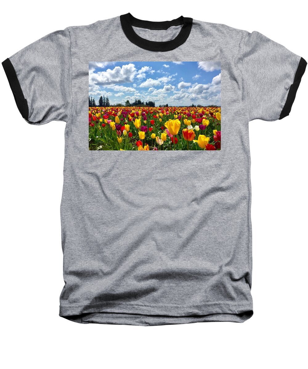 Tulip Baseball T-Shirt featuring the photograph Tulip Field by Brian Eberly