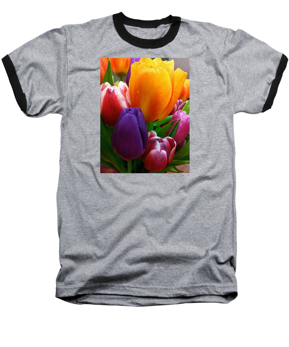 Tulips Baseball T-Shirt featuring the photograph Tulips Smiling by Marie Hicks