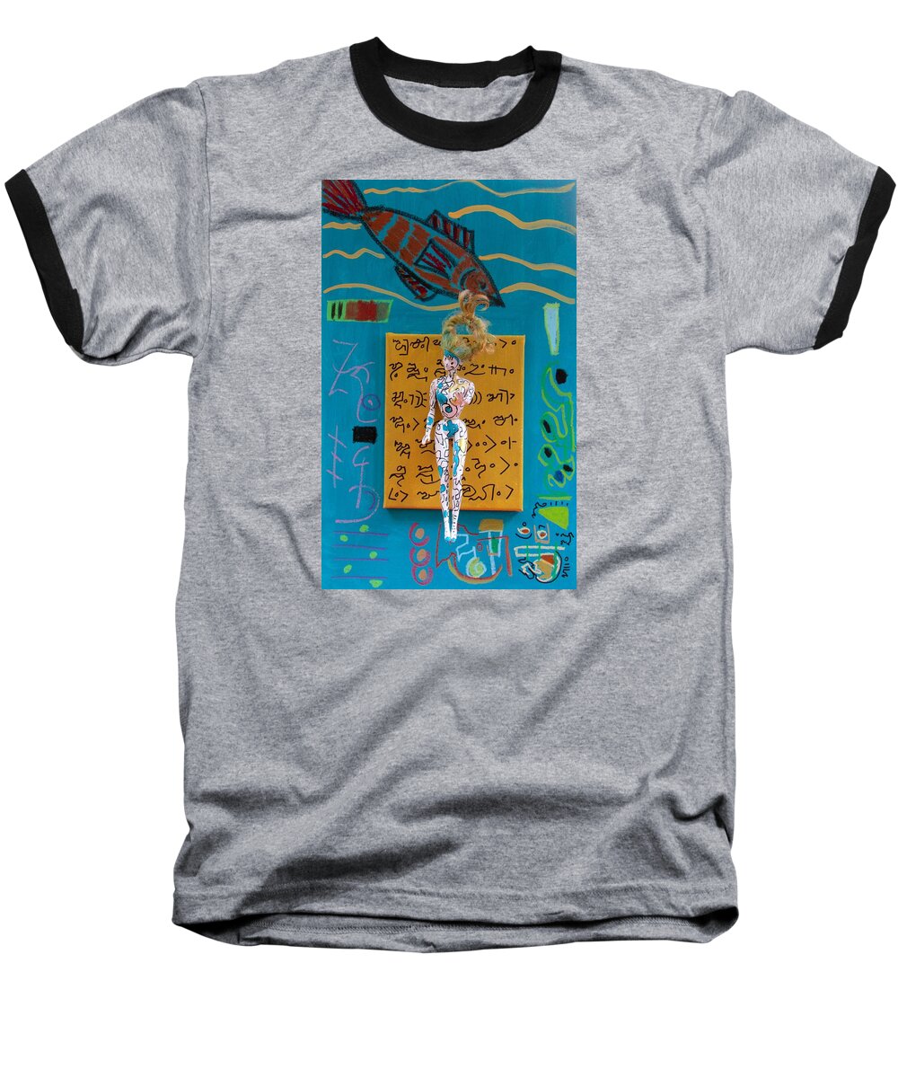 Herbal Tincture Baseball T-Shirt featuring the painting Turmeric Herbal Tincture by Clarity Artists