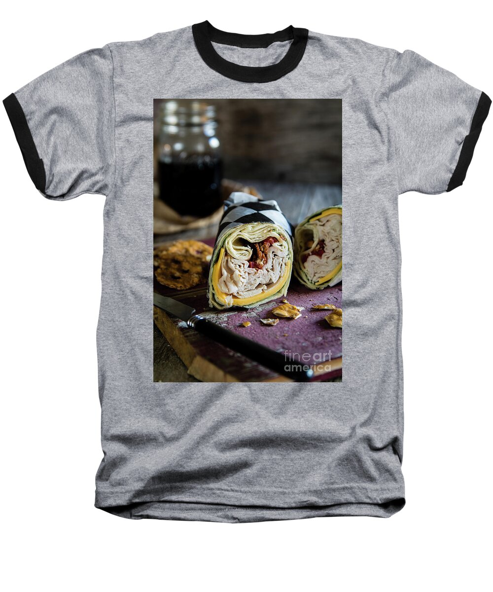 Turkey Baseball T-Shirt featuring the photograph Turkey Bacon Wrap 1 by Deborah Klubertanz