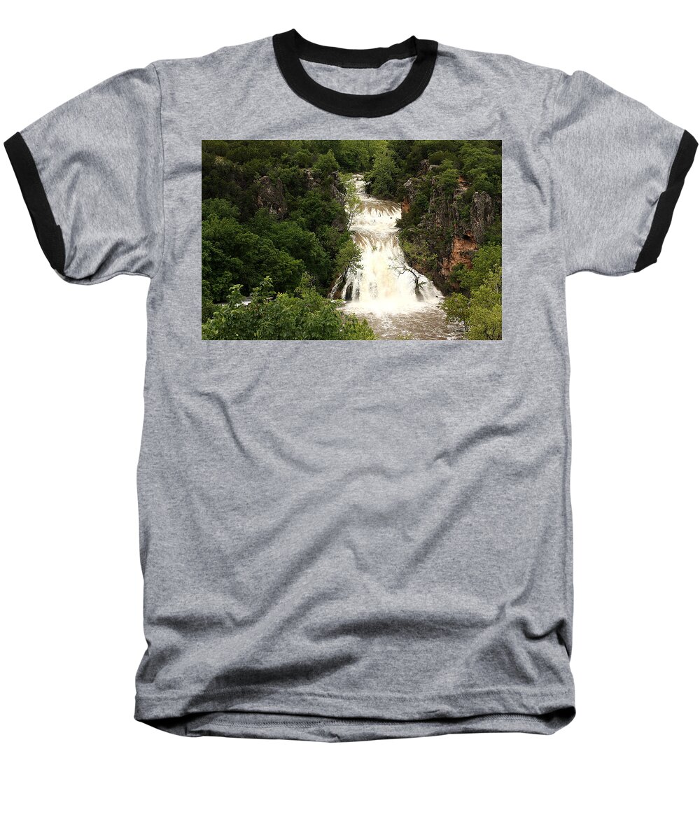 Nature Baseball T-Shirt featuring the photograph Turner Falls Waterfall by Sheila Brown