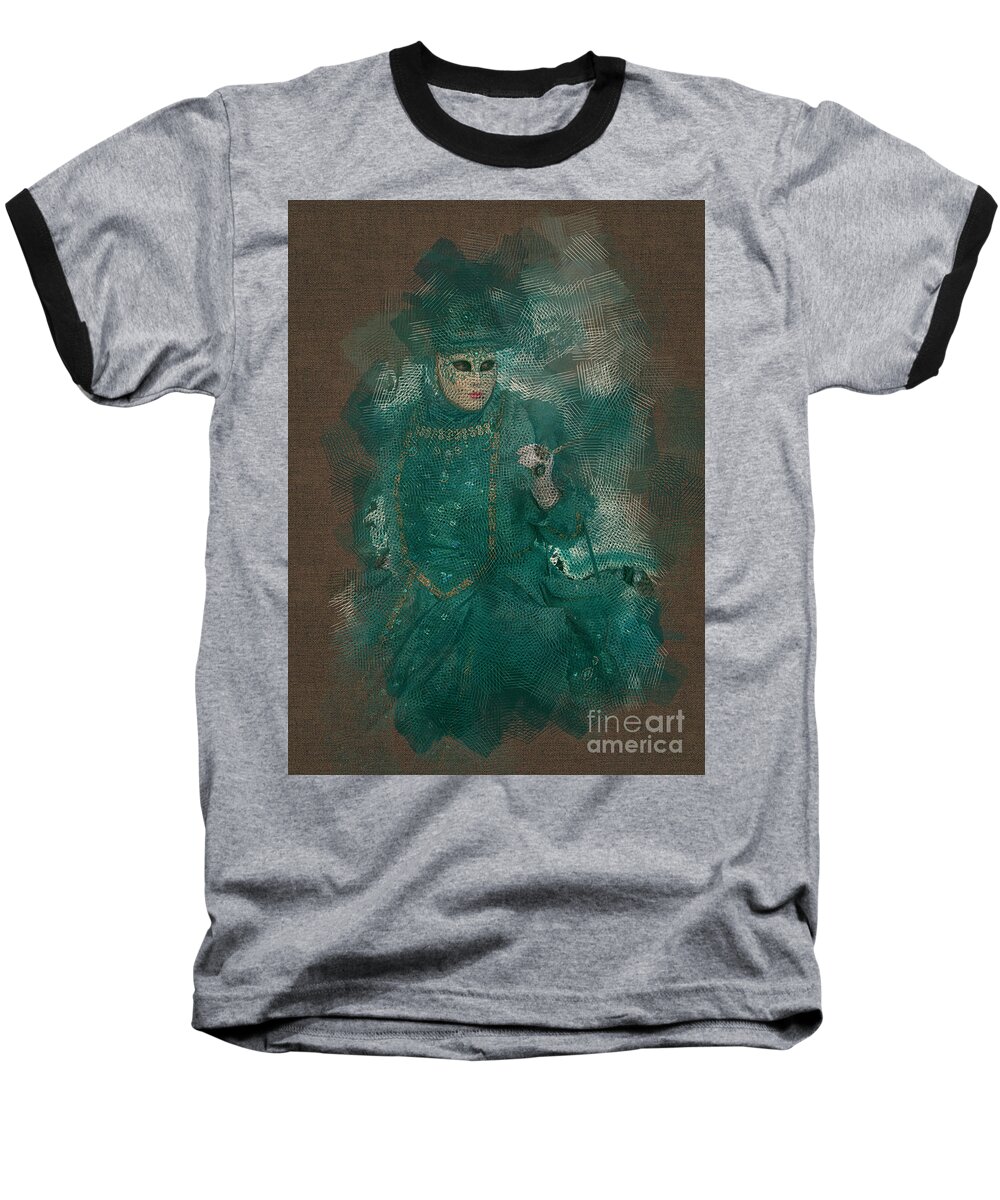 2016 Baseball T-Shirt featuring the photograph Turquoise Lady Venice Carnival by Jack Torcello