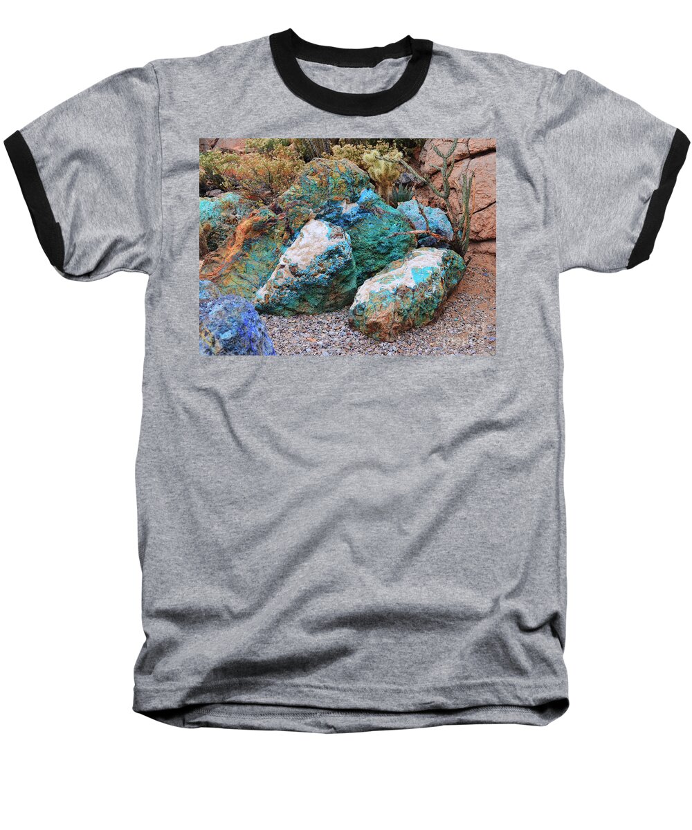 Rock Baseball T-Shirt featuring the photograph Turquoise Rocks by Donna Greene