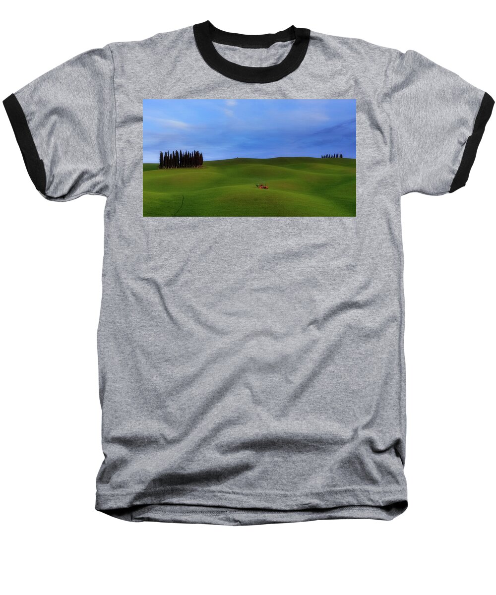 Tuscany Baseball T-Shirt featuring the photograph Tuscan Landscaping by Rob Davies