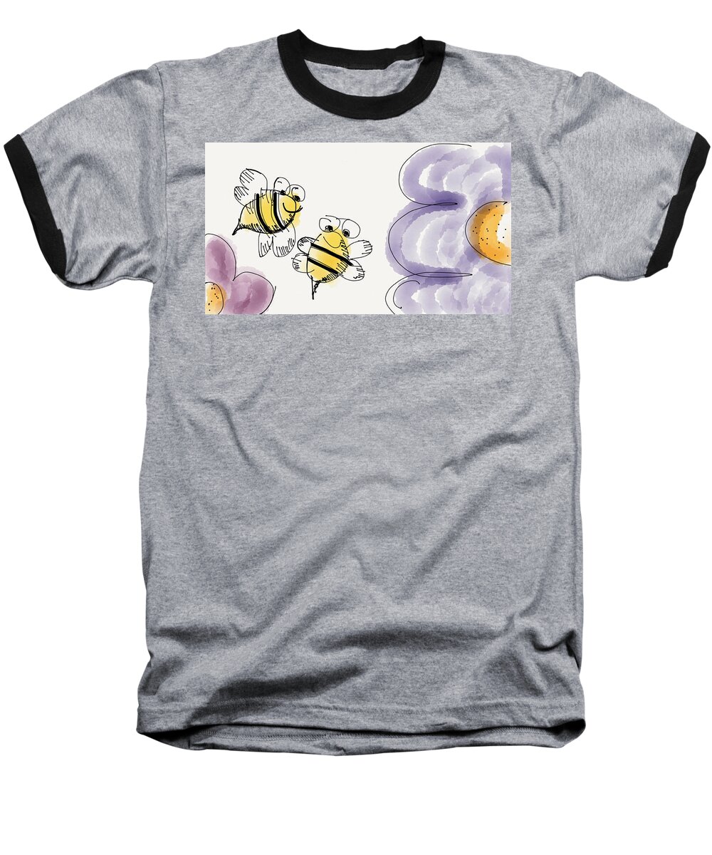 Bees Baseball T-Shirt featuring the digital art Two Bees or Not Two Bees by Jason Nicholas