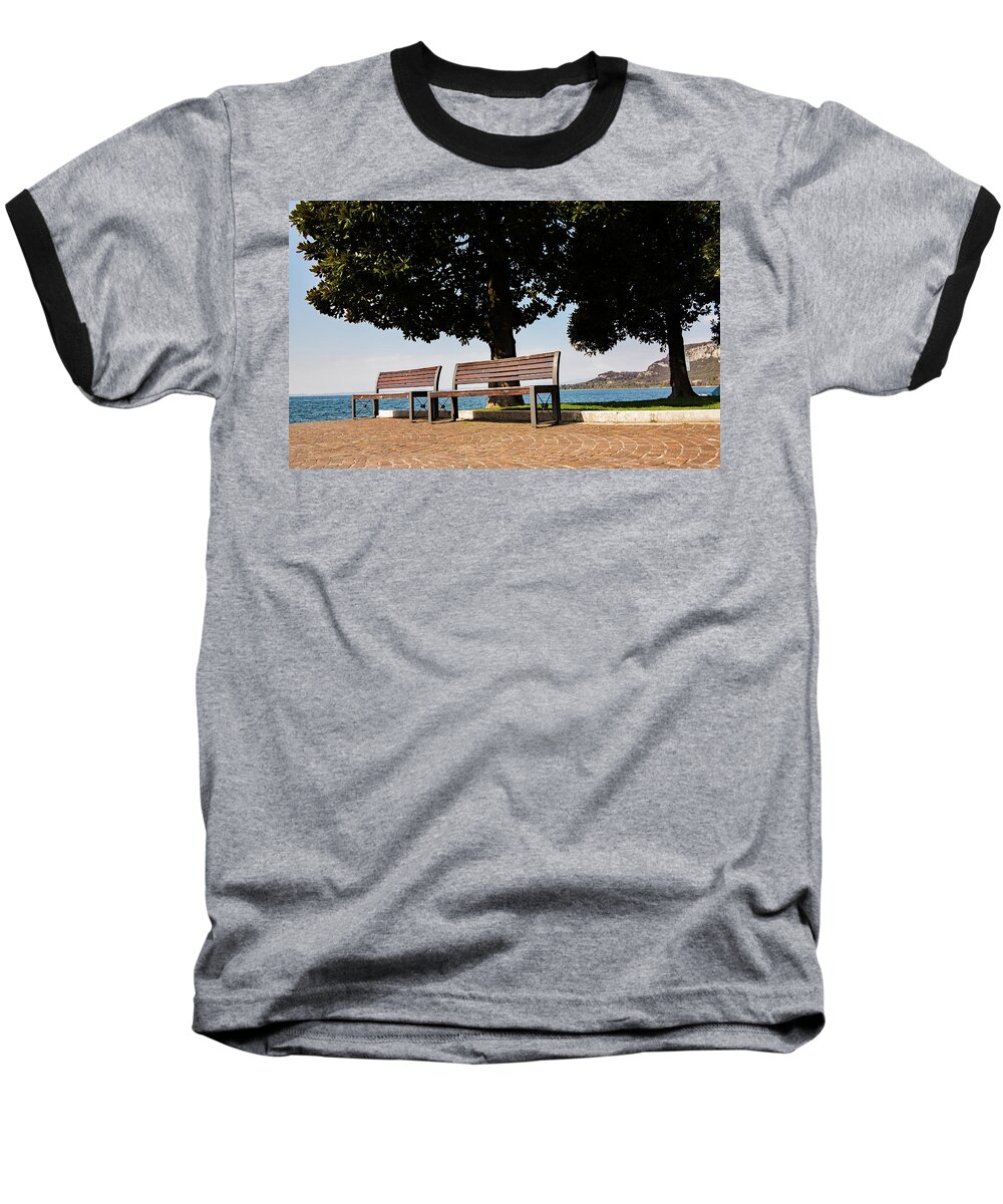 Italian Landscapes Baseball T-Shirt featuring the photograph Two Benches by Ed James
