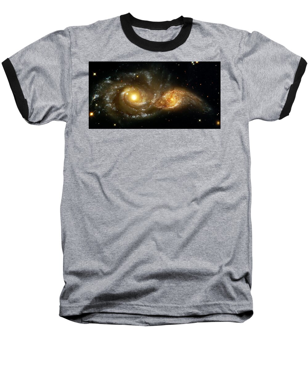 Nebula Baseball T-Shirt featuring the photograph Two Spiral Galaxies by Jennifer Rondinelli Reilly - Fine Art Photography