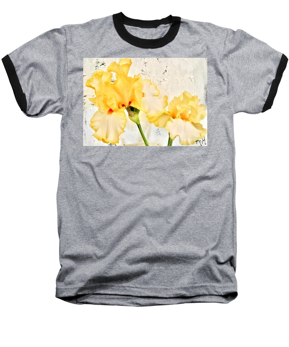 Photo Baseball T-Shirt featuring the photograph Two Yellow Irises by Marsha Heiken