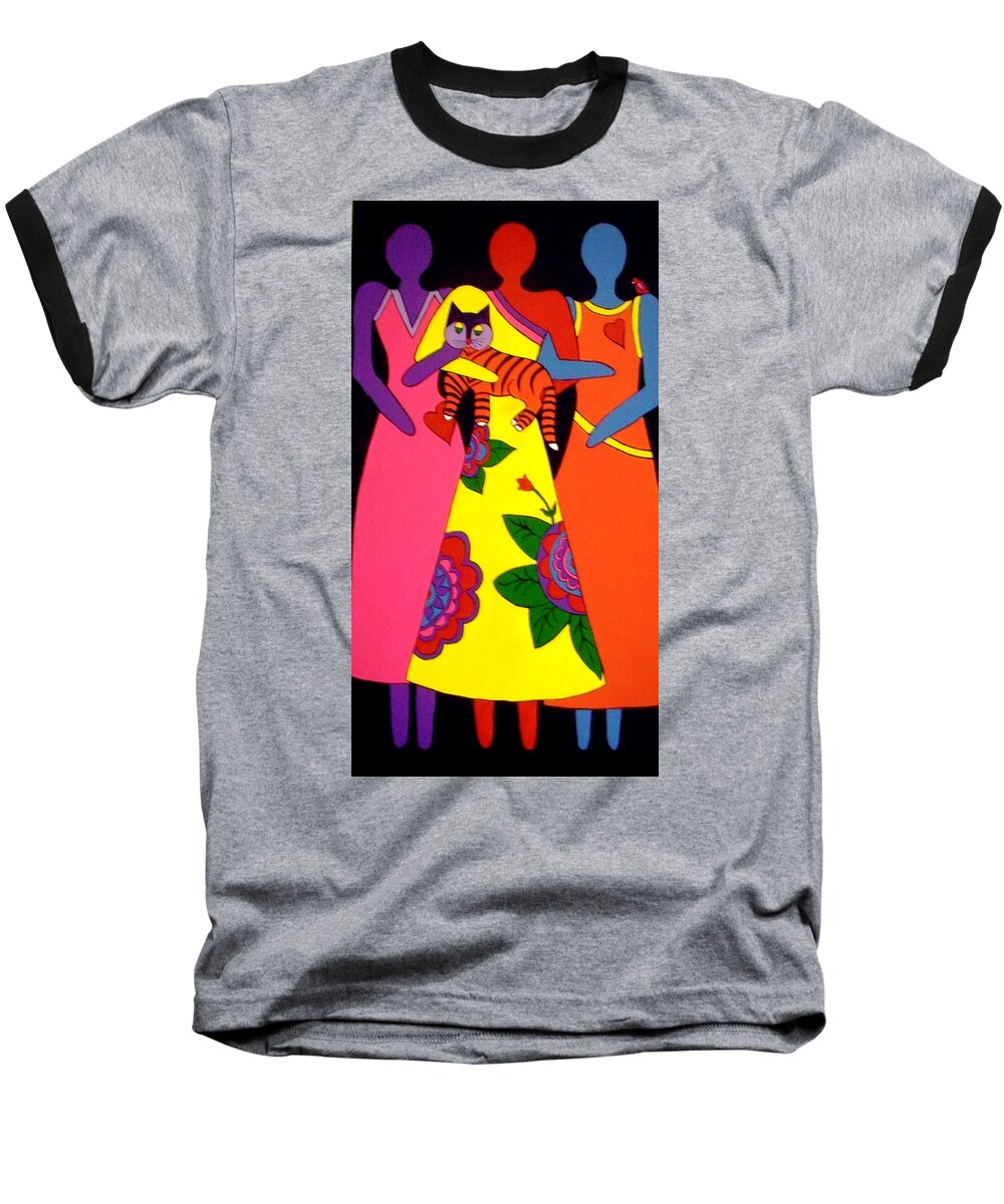 Figures Baseball T-Shirt featuring the painting Unity 2 by Stephanie Moore