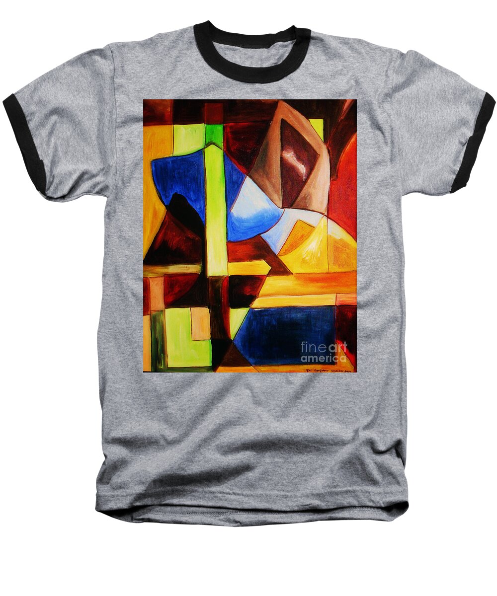 Acrylic Painting Baseball T-Shirt featuring the painting Unity by Yael VanGruber
