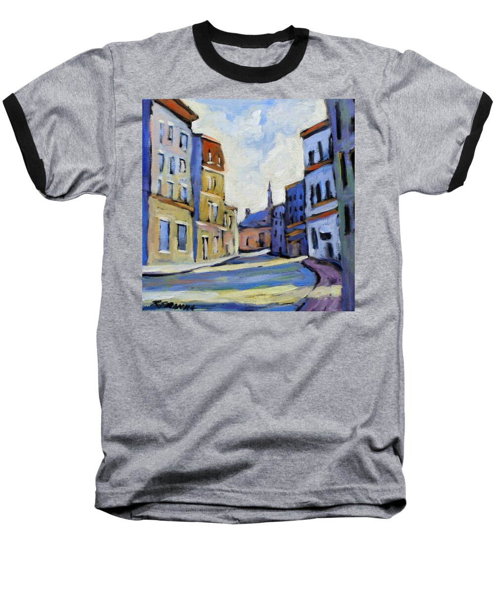 Town Baseball T-Shirt featuring the painting Urban Streets by Richard T Pranke