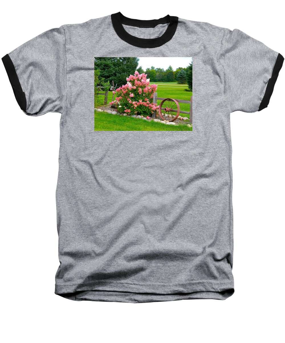 Flowers Baseball T-Shirt featuring the photograph Vanilla Strawberry Hydrangea by Randy Rosenberger