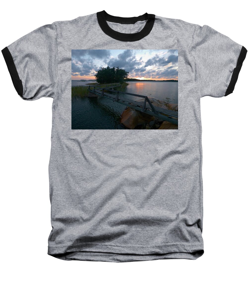 Lehtokukka Baseball T-Shirt featuring the photograph Variations of Sunsets at Gulf of Bothnia 6 by Jouko Lehto