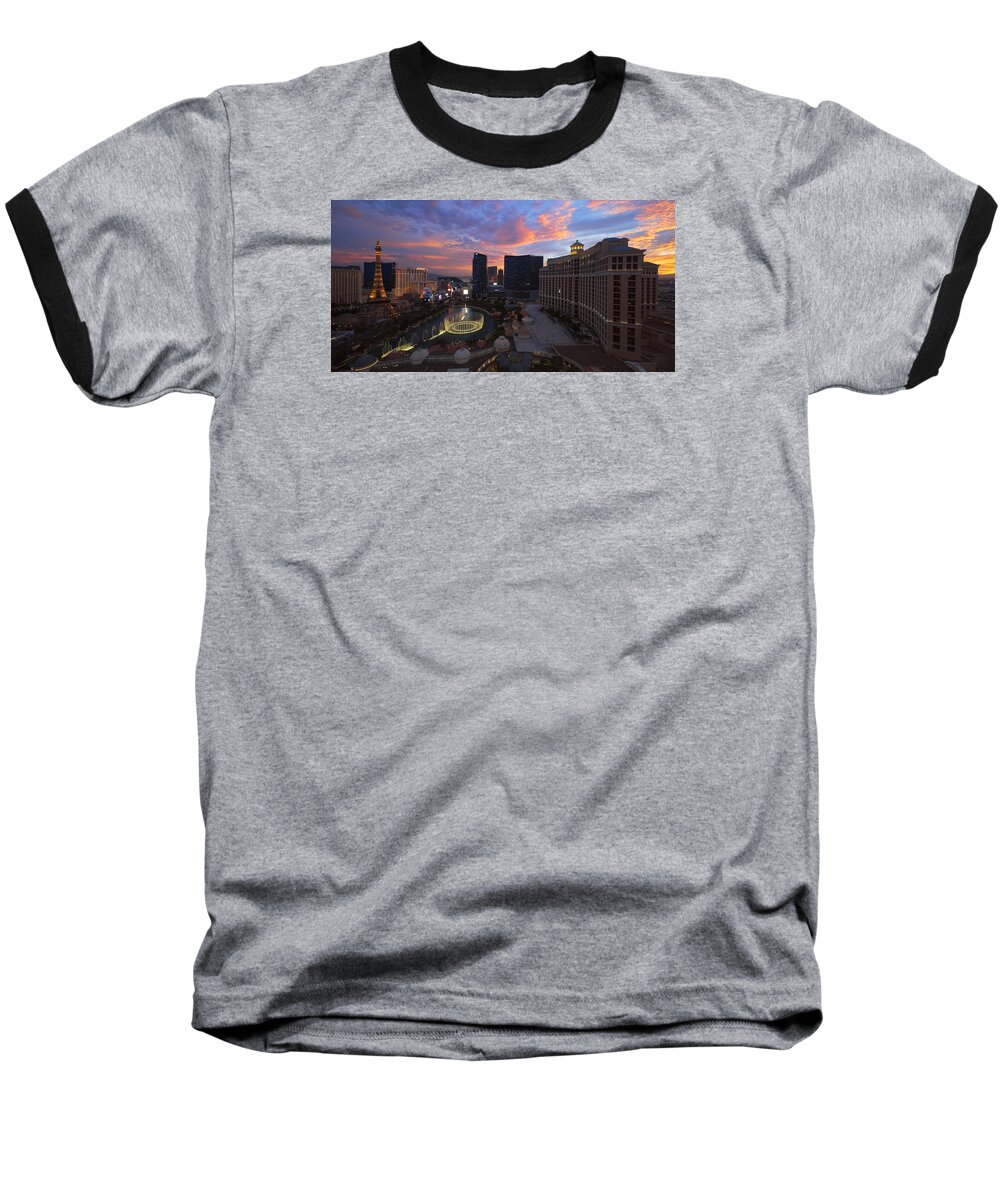 Vegas By Night Baseball T-Shirt featuring the photograph Vegas by Night by Chad Dutson