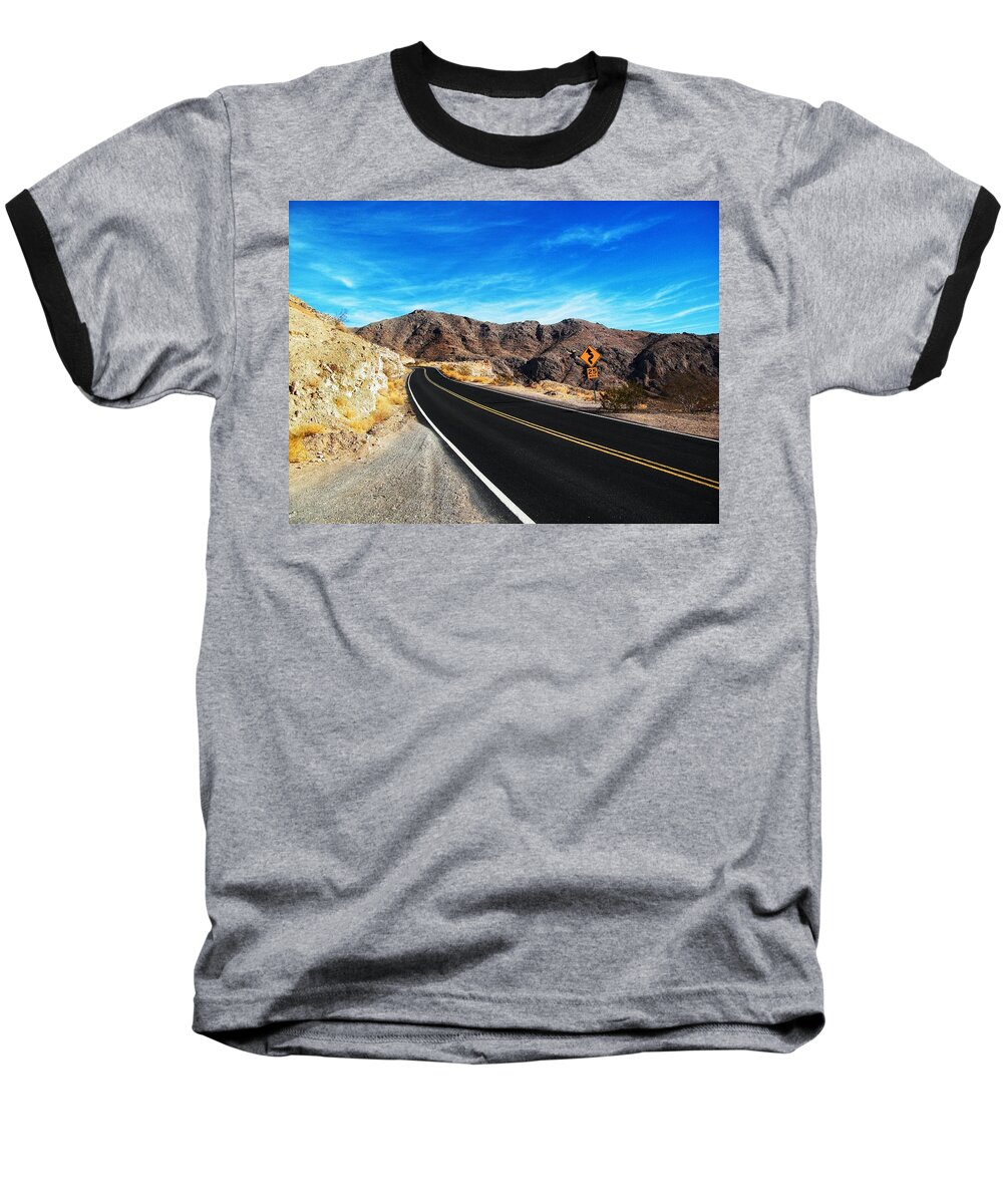 Street Baseball T-Shirt featuring the photograph Vegas Road by Joseph Caban