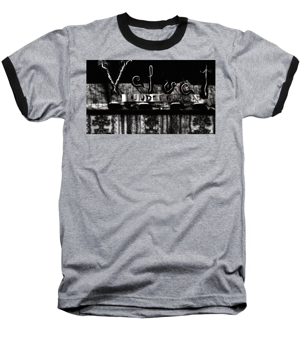 Velvet Underground Baseball T-Shirt featuring the photograph Velvet Underground by Andrea Kollo