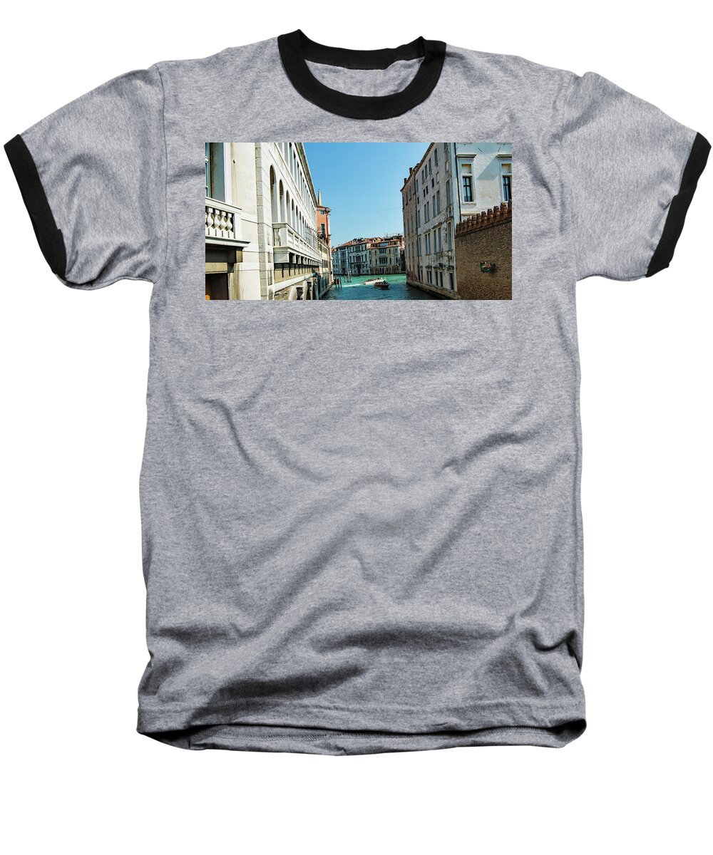 Images Of Venice Baseball T-Shirt featuring the photograph Venetian Canal by Ed James