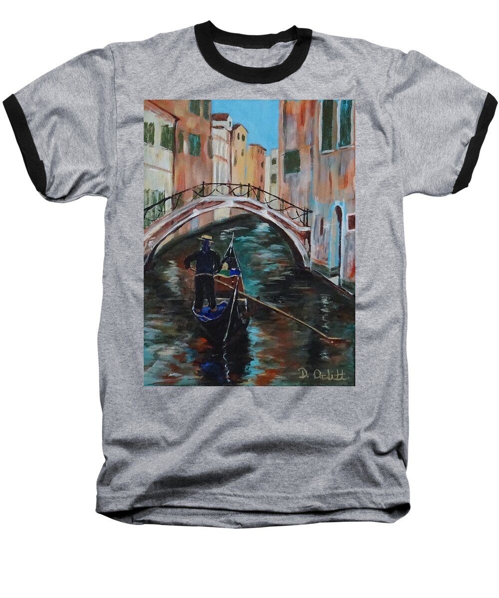 Diane Arlitt Baseball T-Shirt featuring the painting Venice Morning by Diane Arlitt