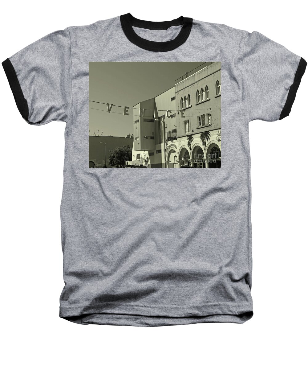 Venice Beach Baseball T-Shirt featuring the photograph Venice Sign by Kelly Holm