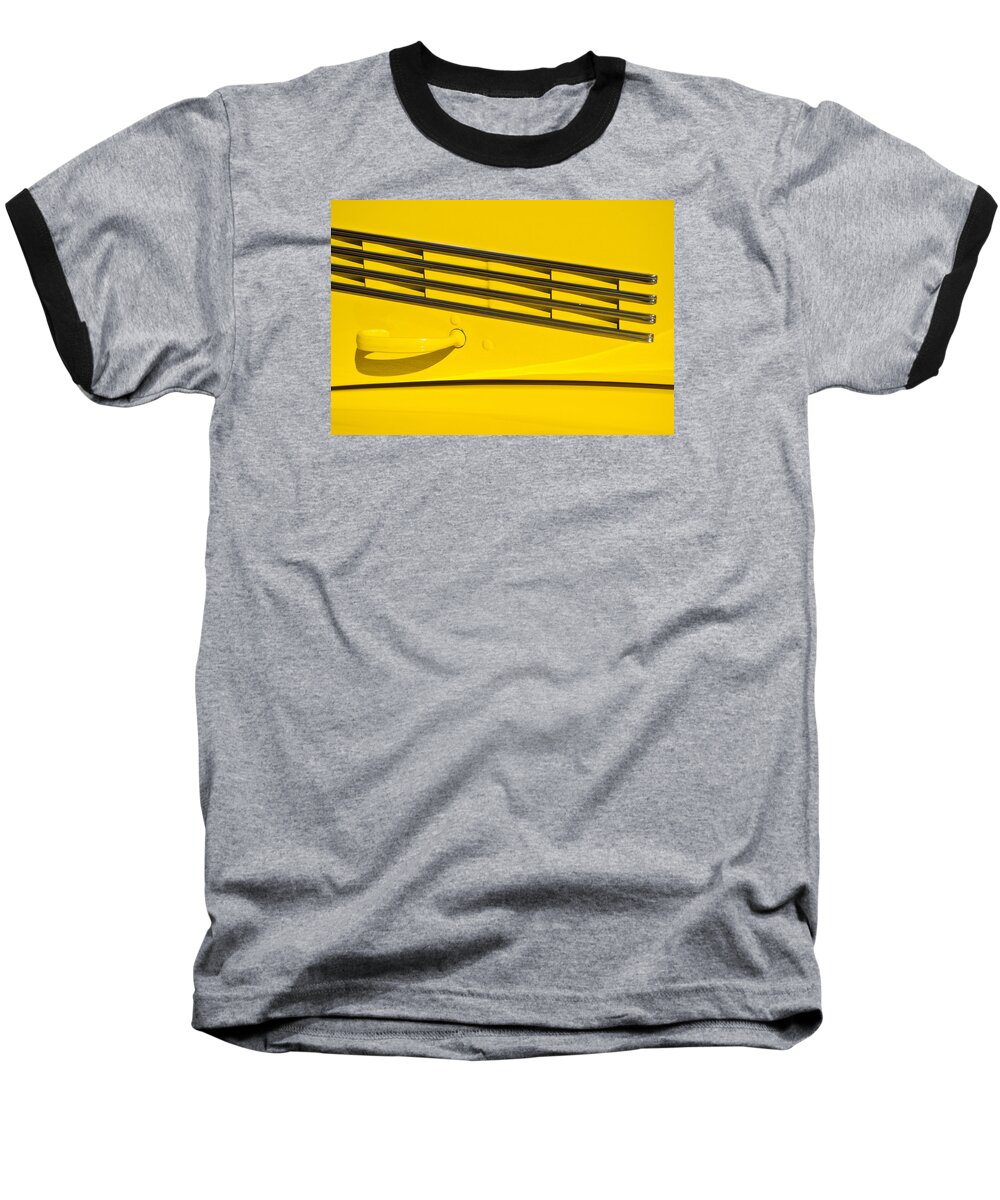 Chevy Baseball T-Shirt featuring the photograph Vented Chrome to Yellow by Gary Karlsen