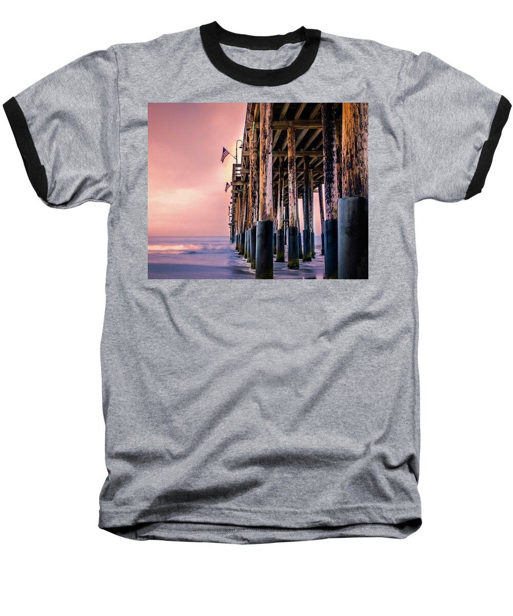 California Baseball T-Shirt featuring the photograph Ventura Pier by Ken Mickel