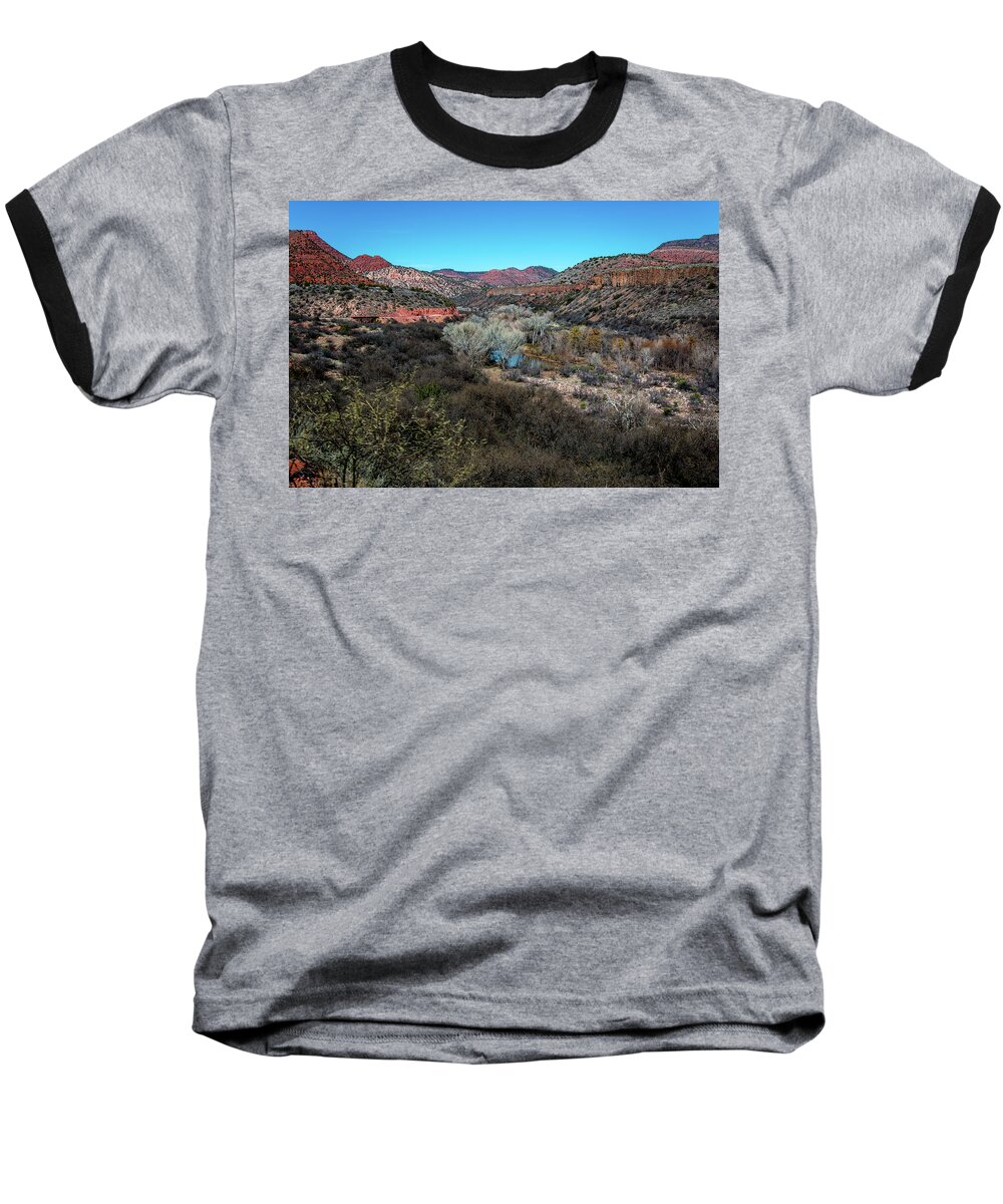 Oasis Baseball T-Shirt featuring the photograph Verde Canyon oasis by Susie Weaver