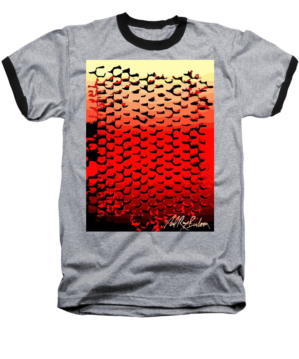 Digital Abstract Baseball T-Shirt featuring the digital art Vibrational bricks by Neal Barbosa