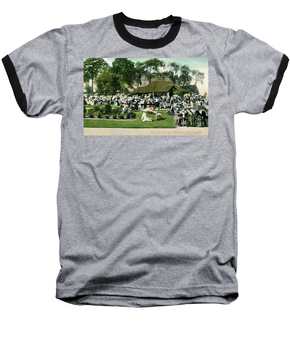 Baseball T-Shirt featuring the photograph Victorian Cafe in Valley Gardens Harrogate North Yorkshire by Heidi De Leeuw