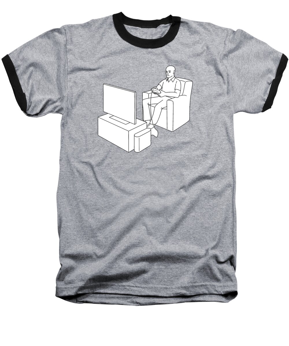Video Baseball T-Shirt featuring the digital art Video Gamer Tee by Edward Fielding