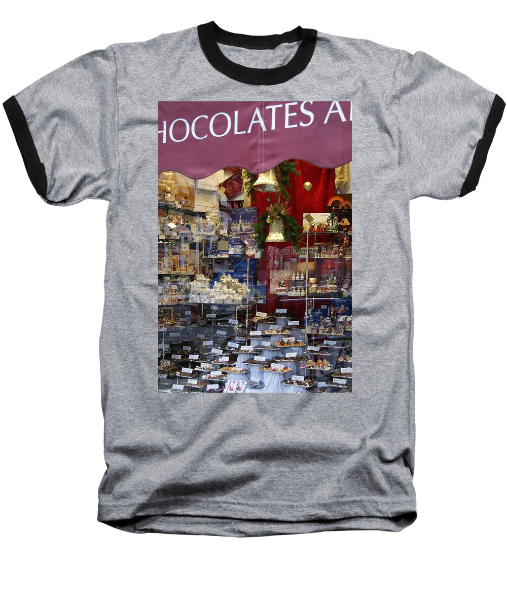 Vienna Baseball T-Shirt featuring the photograph Vienna Chocolatier Shop by David Birchall