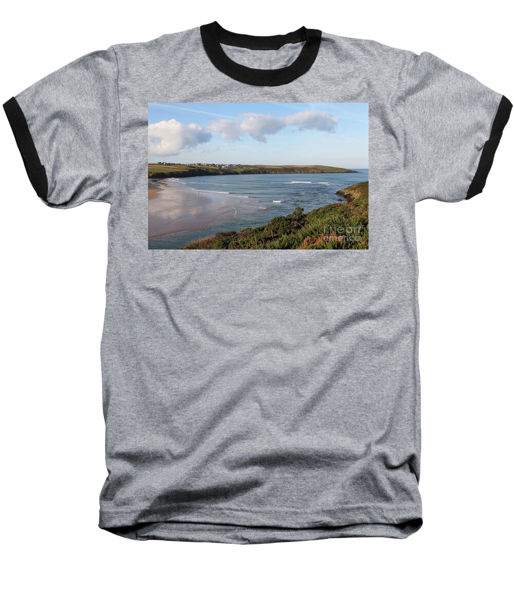 Pentire Baseball T-Shirt featuring the photograph View Across the Gannel Estuary by Nicholas Burningham