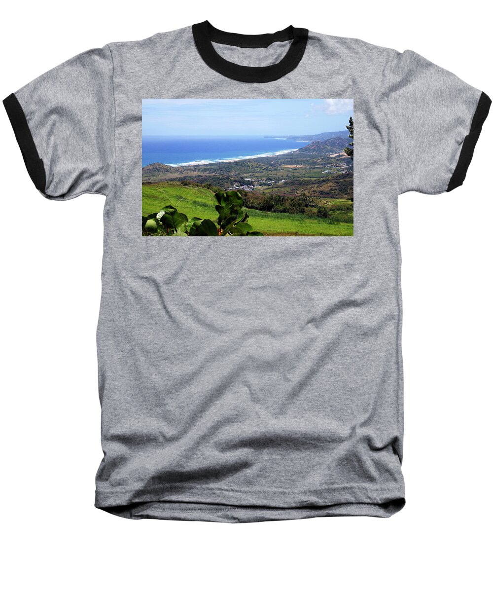 Cherry Hill Baseball T-Shirt featuring the photograph View from Cherry Hill, Barbados by Kurt Van Wagner
