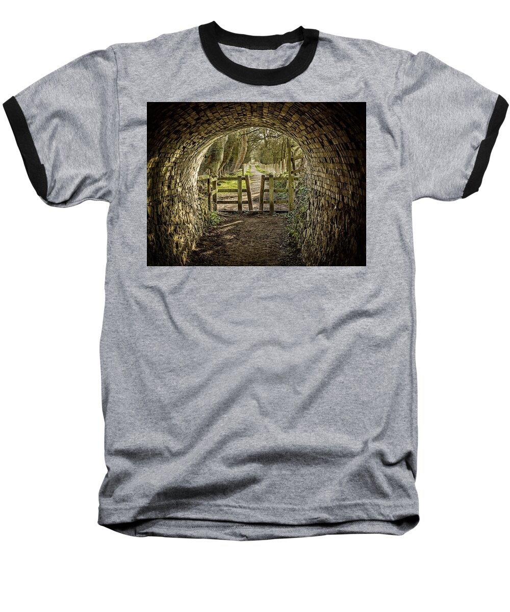 Calke Baseball T-Shirt featuring the photograph View from the Tunnel by Nick Bywater