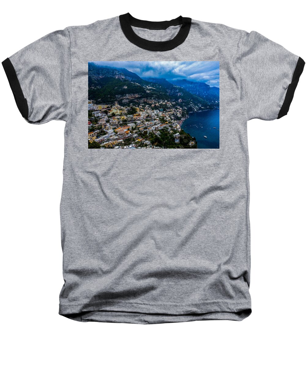 Italy Baseball T-Shirt featuring the photograph View of Positano by Marilyn Burton