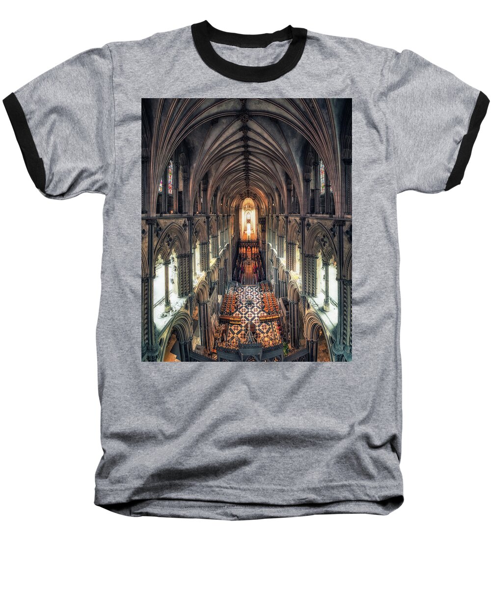 Ancient Baseball T-Shirt featuring the photograph View through Ely Cathedral by James Billings