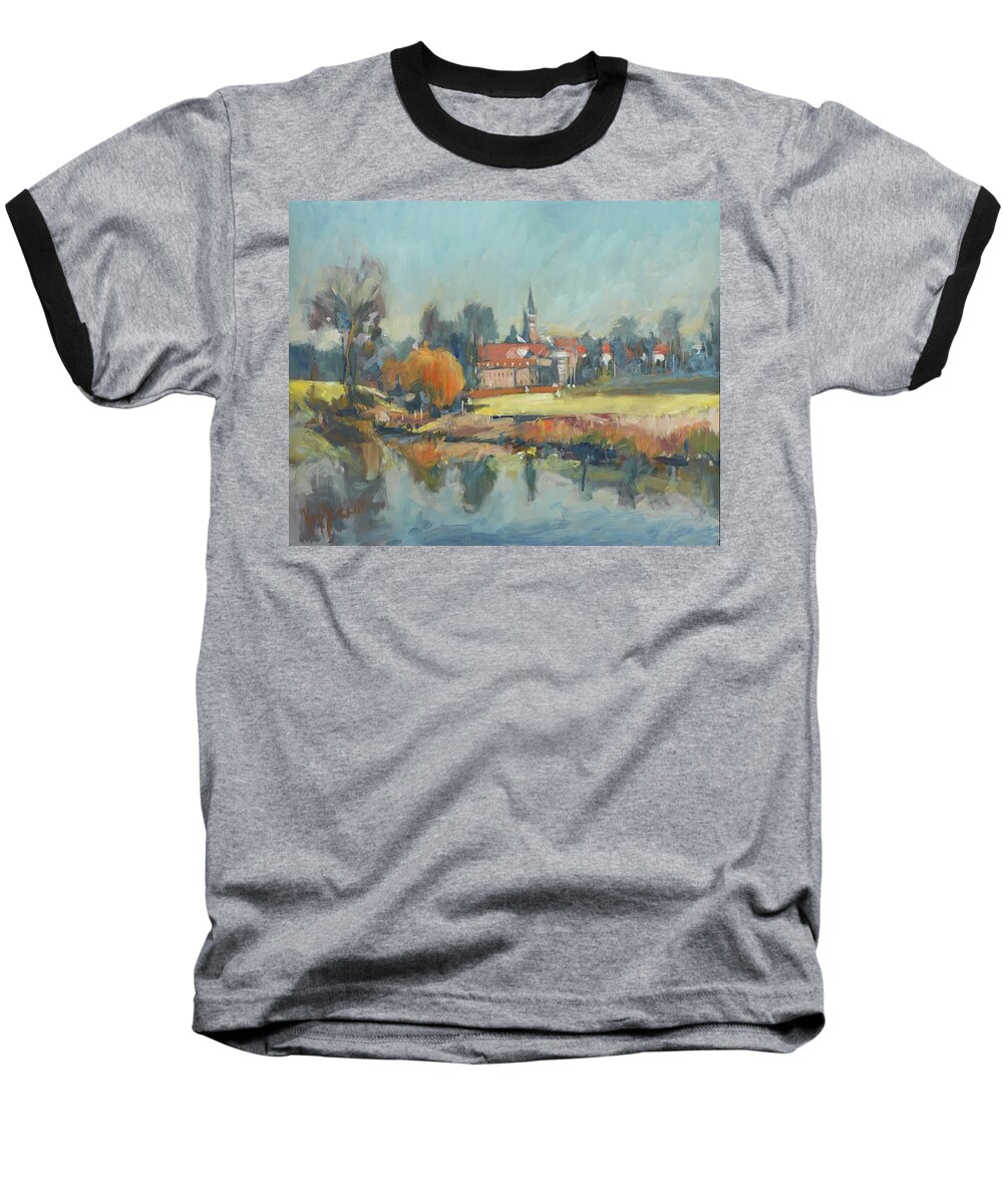 Elsloo Baseball T-Shirt featuring the painting View to Elsloo by Nop Briex