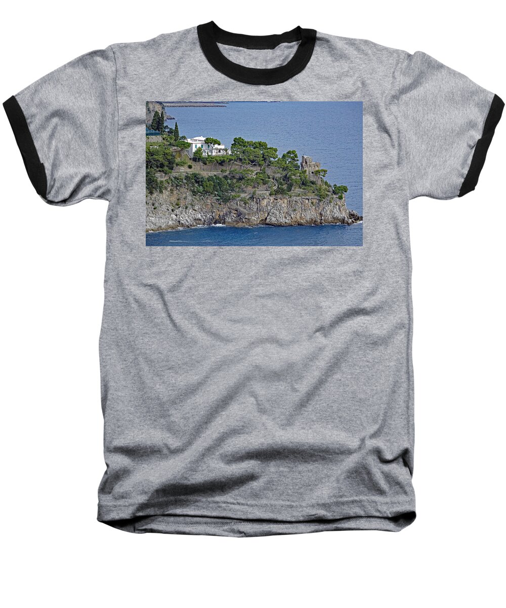 Amalfi Coast Baseball T-Shirt featuring the photograph Villa Owned By Sophia Loren On The Amalfi Coast In Italy by Rick Rosenshein