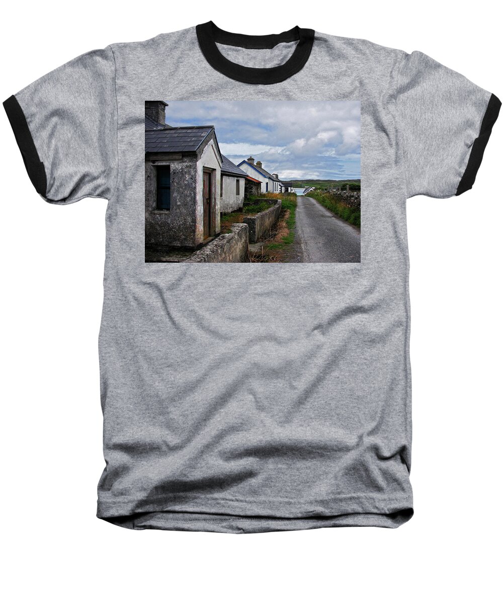 Village Baseball T-Shirt featuring the photograph Village By The Sea by Vicki Lea Eggen