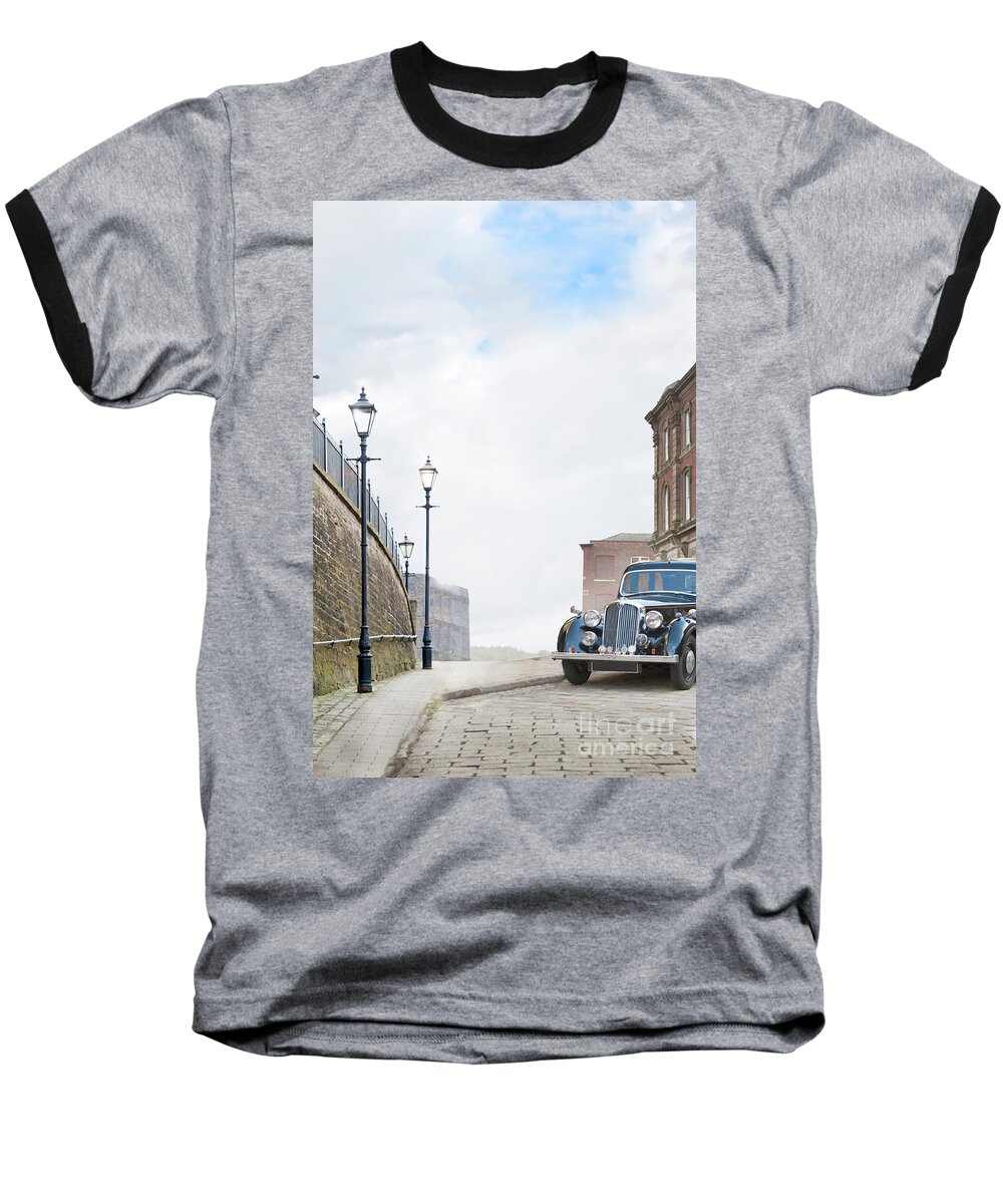 Car Baseball T-Shirt featuring the photograph Vintage Car Parked On The Street by Lee Avison