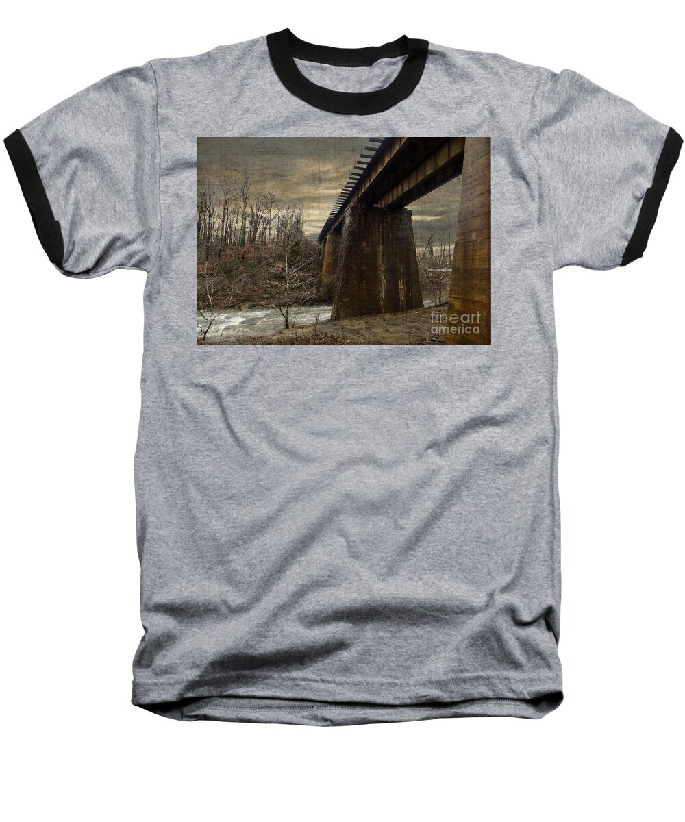Photoshop Baseball T-Shirt featuring the photograph Vintage Railroad Trestle by Melissa Messick