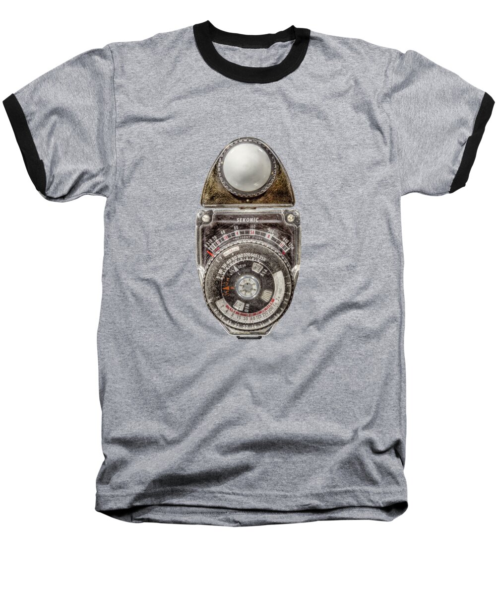 Camera Art Baseball T-Shirt featuring the photograph Vintage Sekonic Deluxe Light Meter by YoPedro