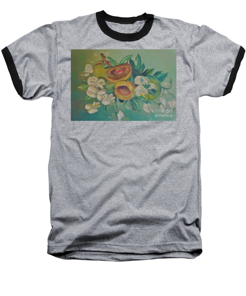 Fruit Baseball T-Shirt featuring the painting Vintage Still Life by Tracey Lee Cassin