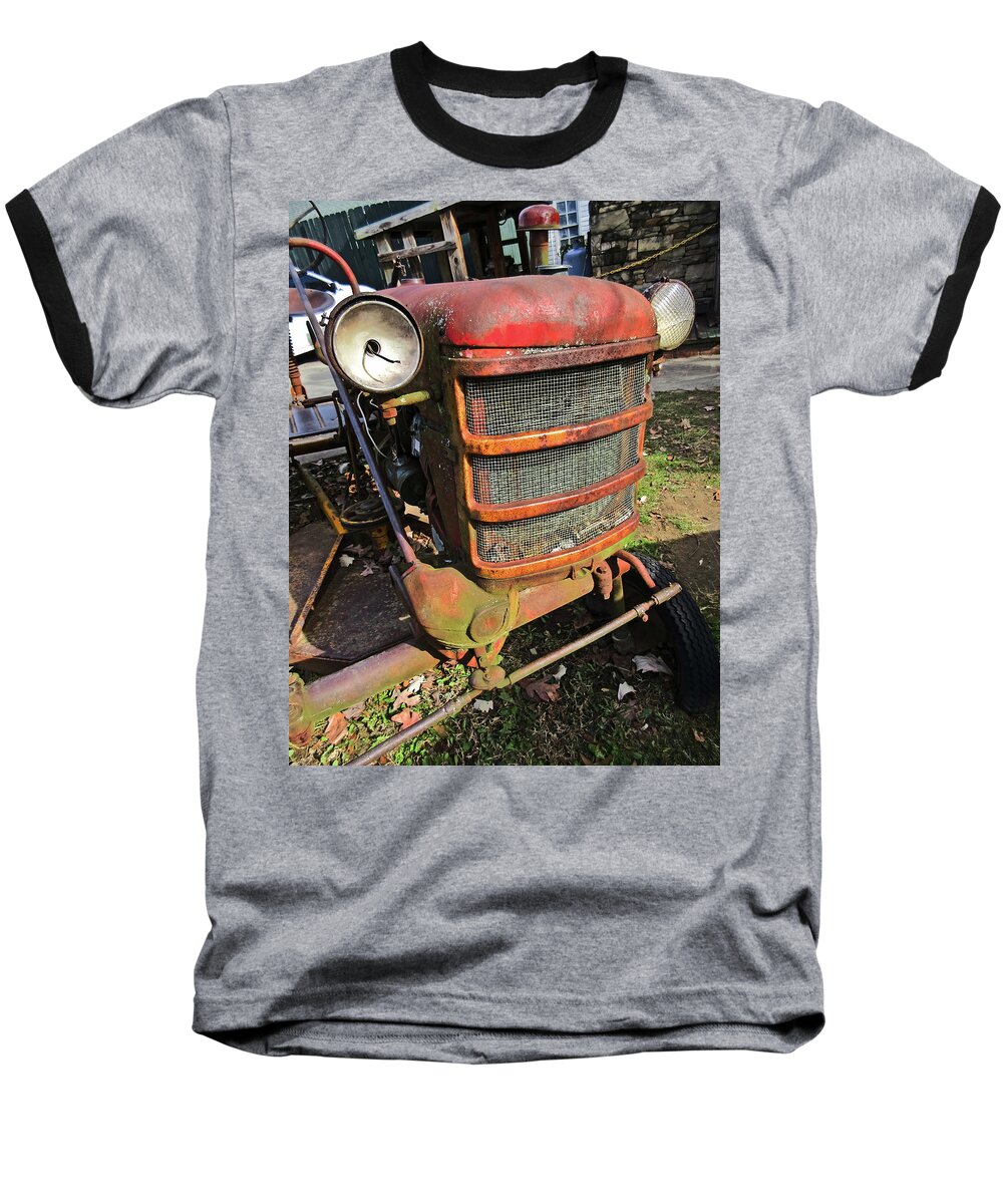 Tractor Baseball T-Shirt featuring the photograph Vintage Tractor Mower by Tony Grider