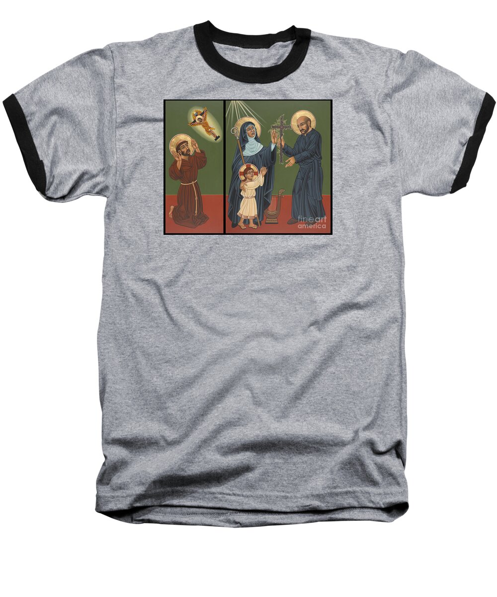 Viriditas Diptych Baseball T-Shirt featuring the painting Viriditas Diptych by William Hart McNichols