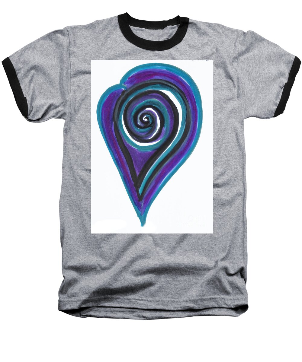 Vortex Baseball T-Shirt featuring the drawing Vortex Wave by Mars Besso