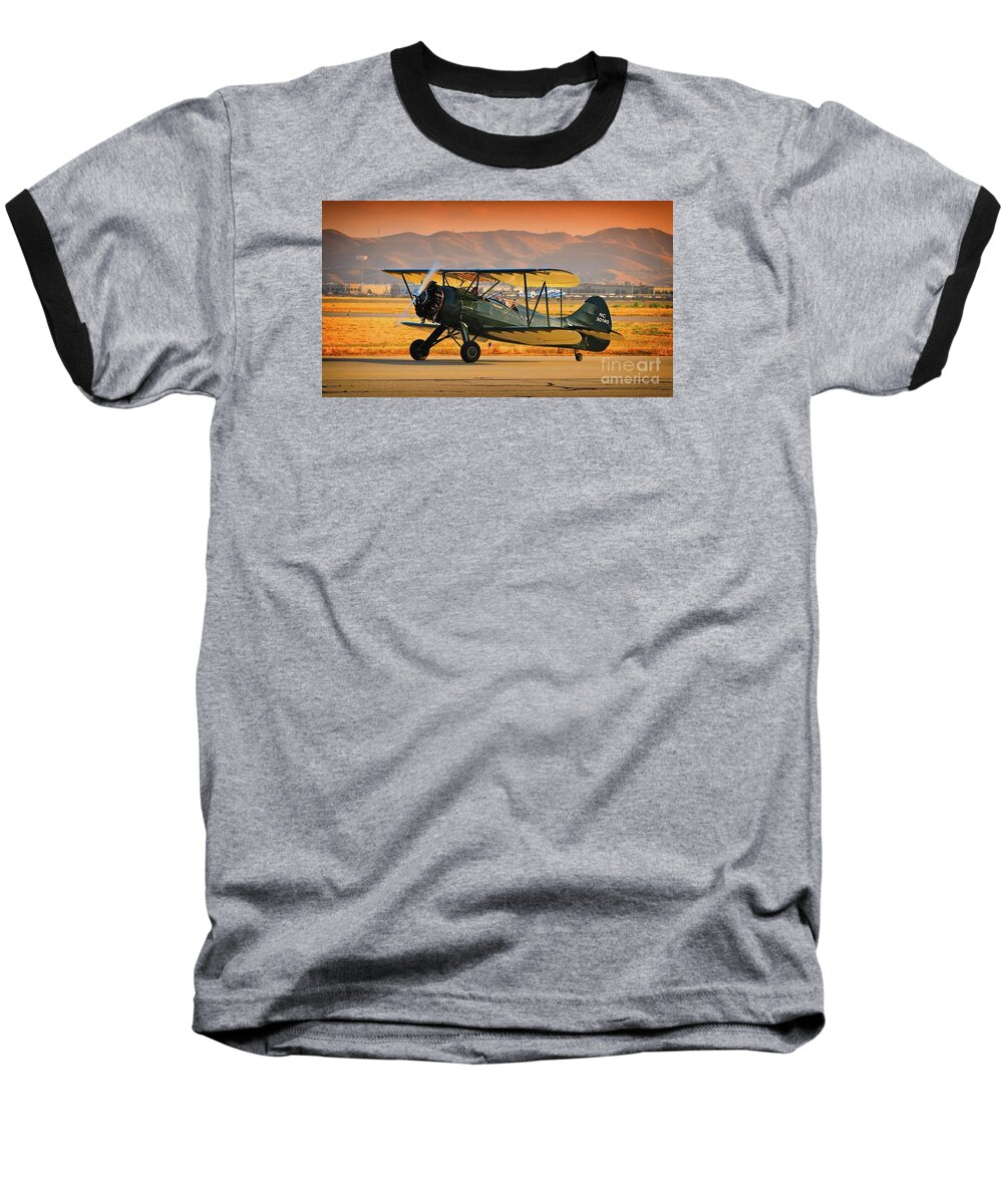 Transportation Baseball T-Shirt featuring the photograph Waco UPF-7 Version 2 by Gus McCrea