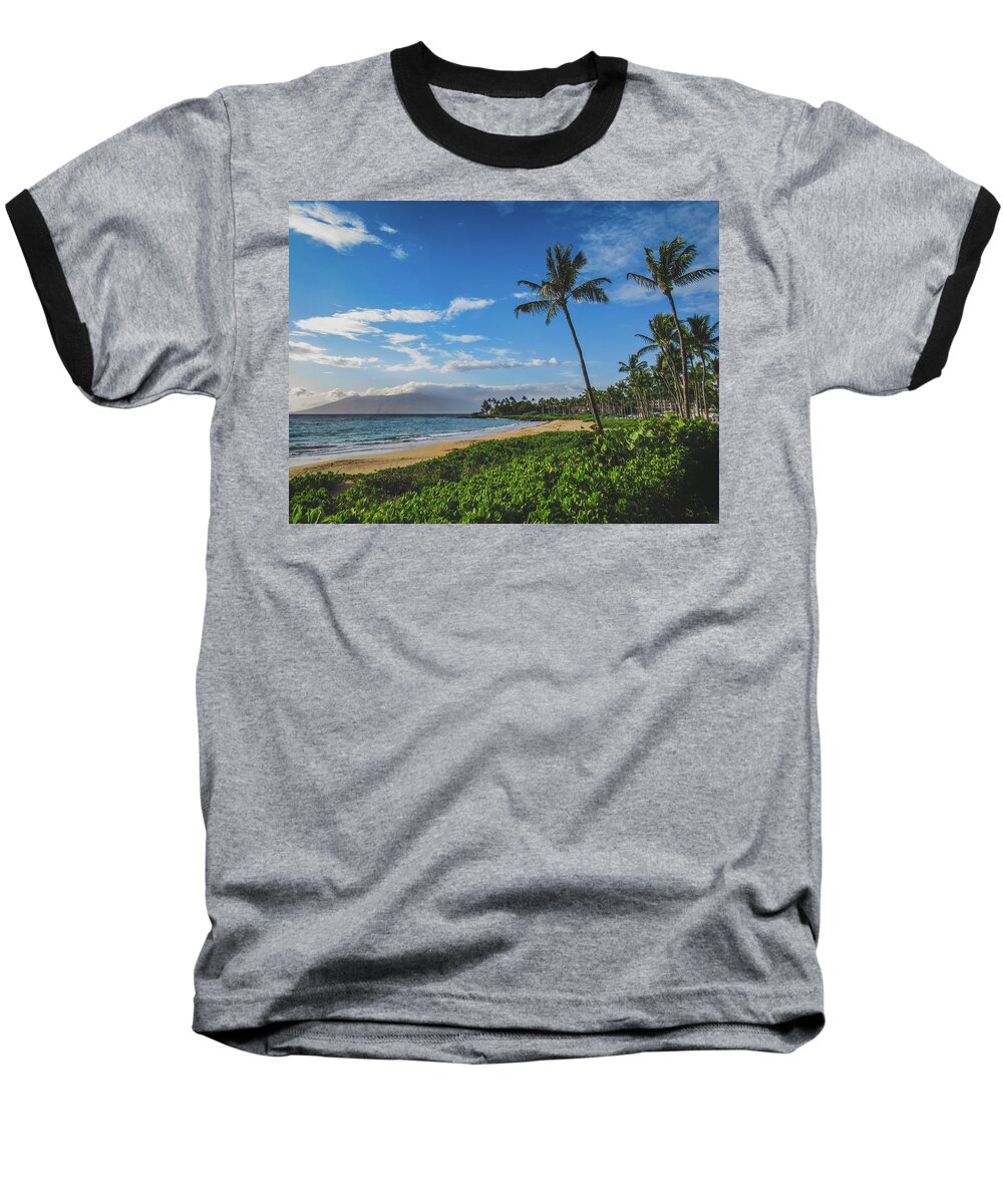 Beach Baseball T-Shirt featuring the photograph Wailea Beach by Andy Konieczny