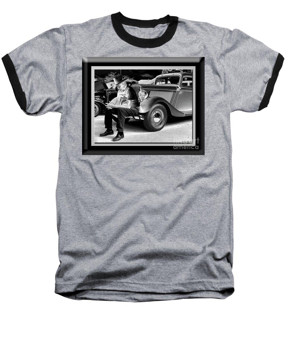 Black And White Photography Baseball T-Shirt featuring the photograph Waiting by Sue Stefanowicz