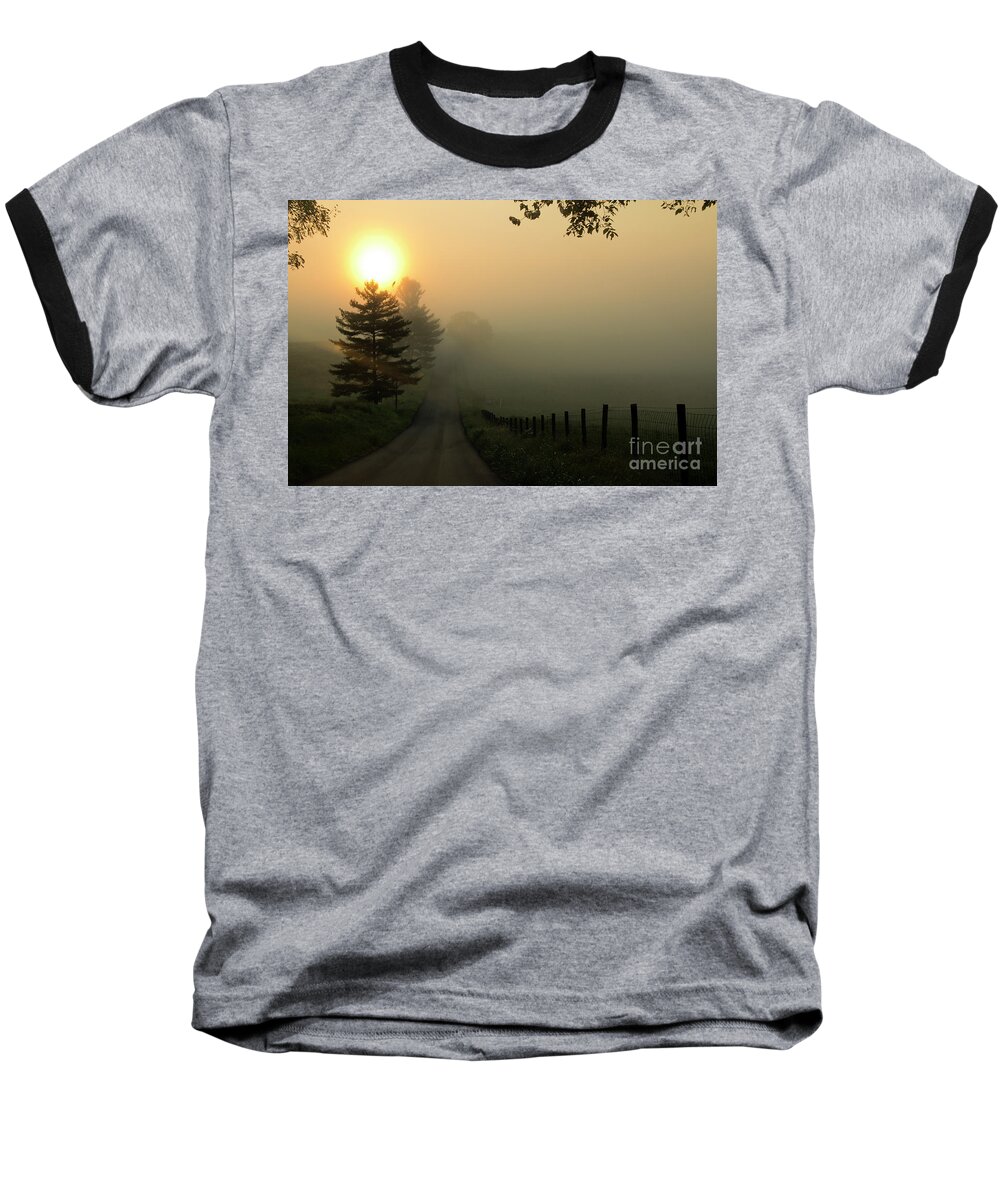 Sunrise Baseball T-Shirt featuring the photograph Wake Me Up When September Ends by Melissa Mim Rieman