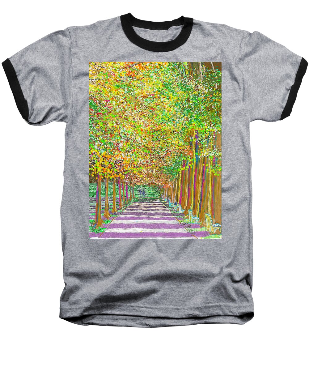 Park Baseball T-Shirt featuring the painting Walk in Park Cathedral by Hidden Mountain